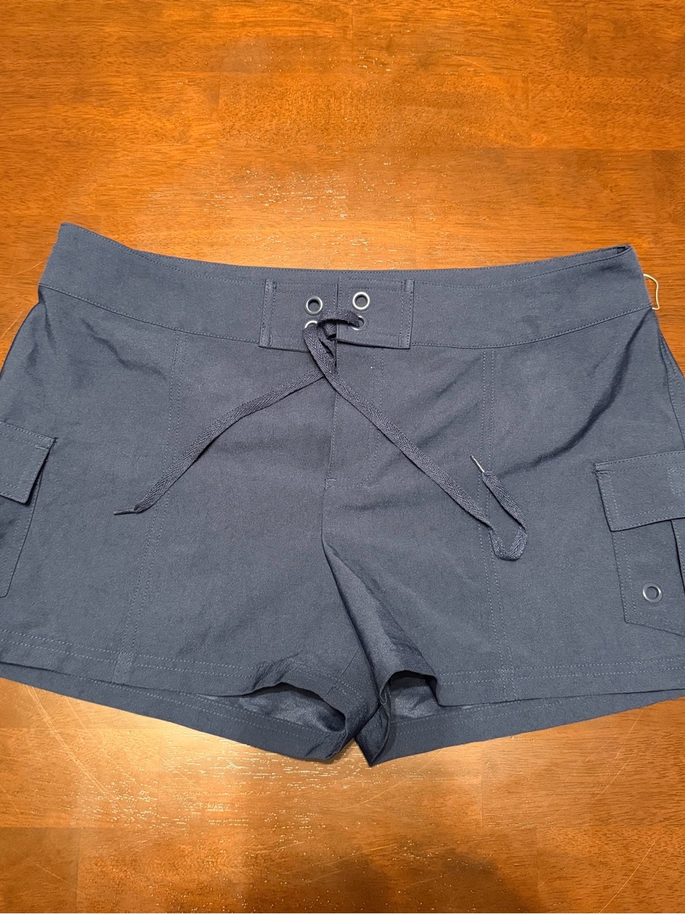 Women's Navy Cargo Shorts with Drawstring